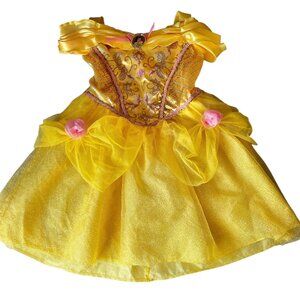 Disney Princess Belle Dress Size 7 Girls Yellow Costume Outfit Pretend Play